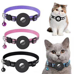 Reflective Collar Waterproof Holder Case For Airtag Air Tag Airtags Tracker Protective Cover Cat Dog Kitten Puppy Nylon Collar